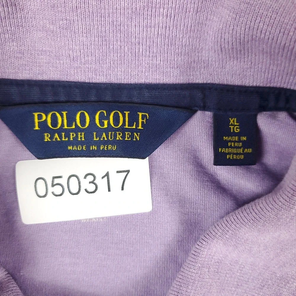 Ralph Lauren Polo Shirt Mens Size XL Purple Casual Short Sleeve *STAINED*